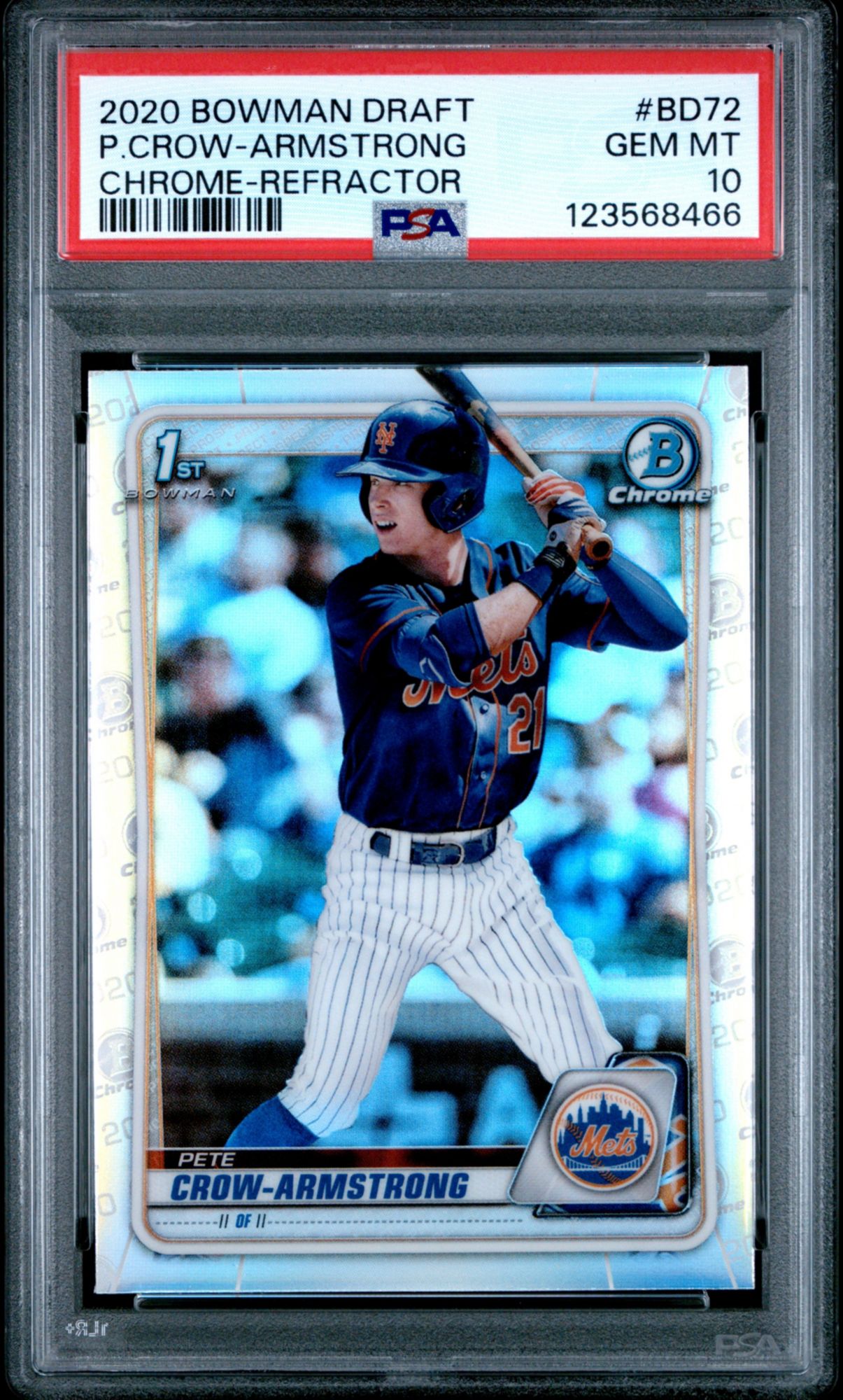 2020 Bowman Draft BD72 Pete Crow-Armstrong Chrome-Refractor PSA 10