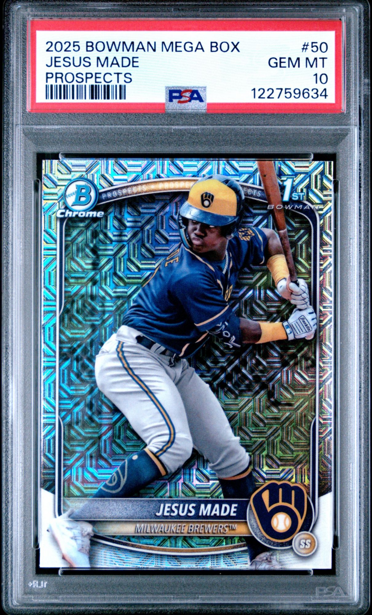 2025 Bowman Mega Box Chrome Prospects 50 Jesus Made PSA 10