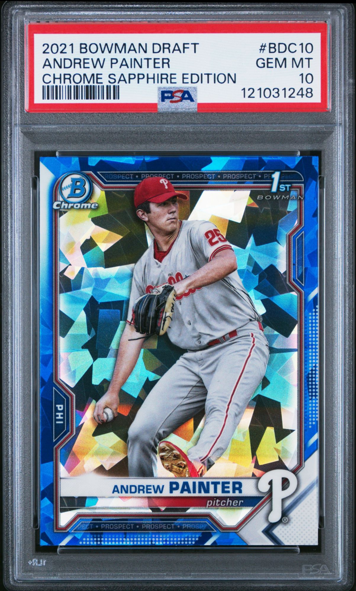 2021 Bowman Draft Chrome Sapphire Edition BDC10 Andrew Painter PSA 10