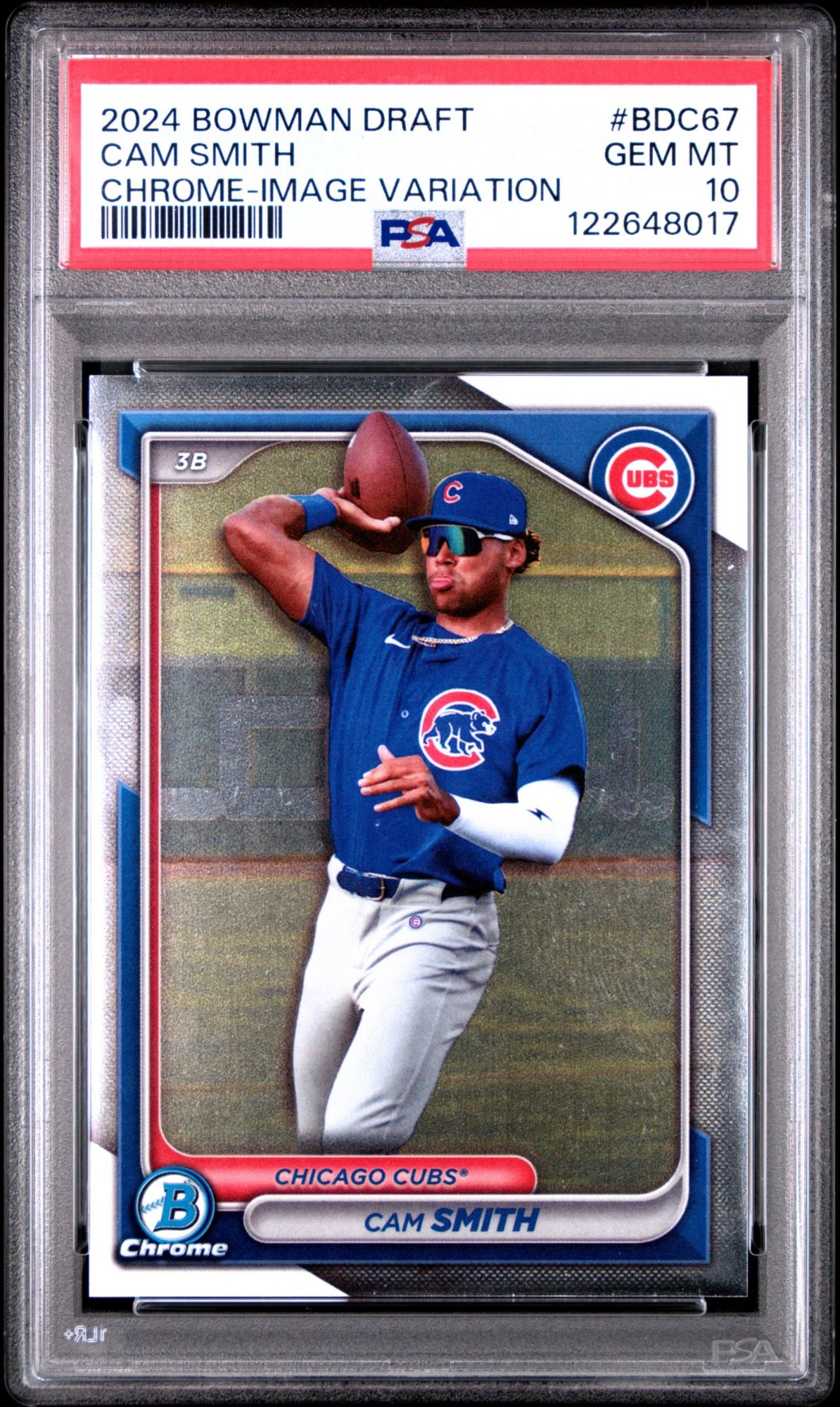 2024 Bowman Draft BDC67 Cam Smith Chrome-Image Variation PSA 10