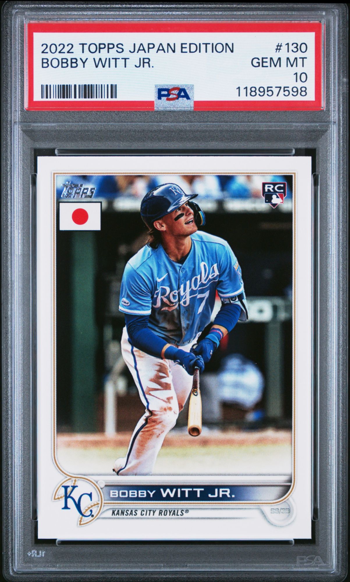 2022 Topps Japan Edition 130 Bobby Witt Jr. PSA 10