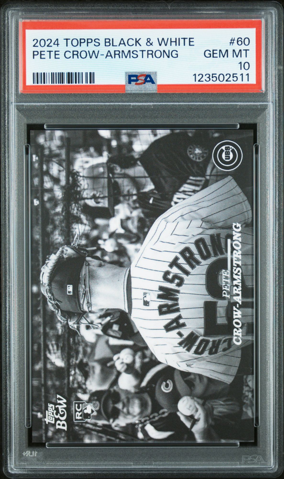 2024 Topps Black And White 60 Pete Crow-Armstrong PSA 10