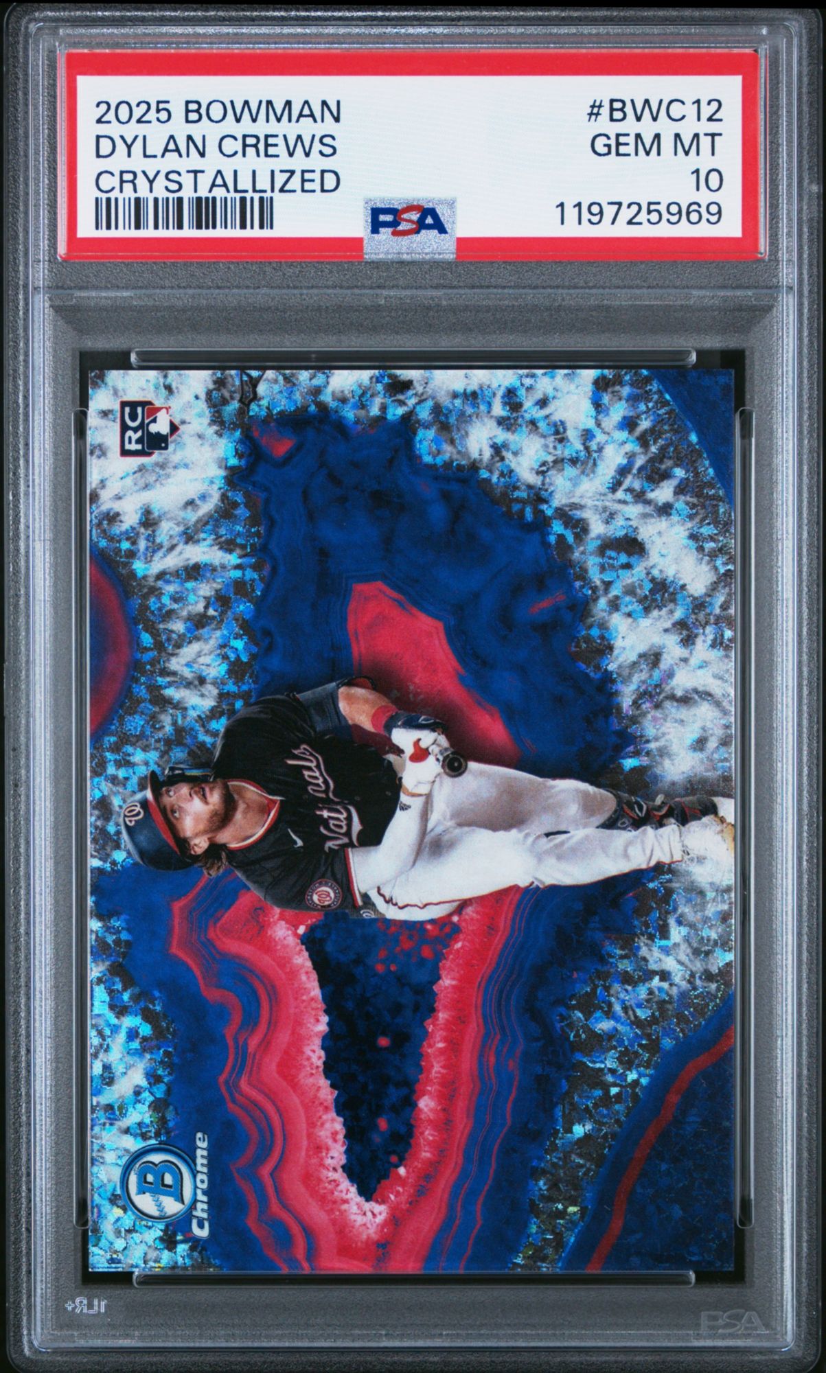 2025 Bowman Crystallized BWC12 Dylan Crews PSA 10