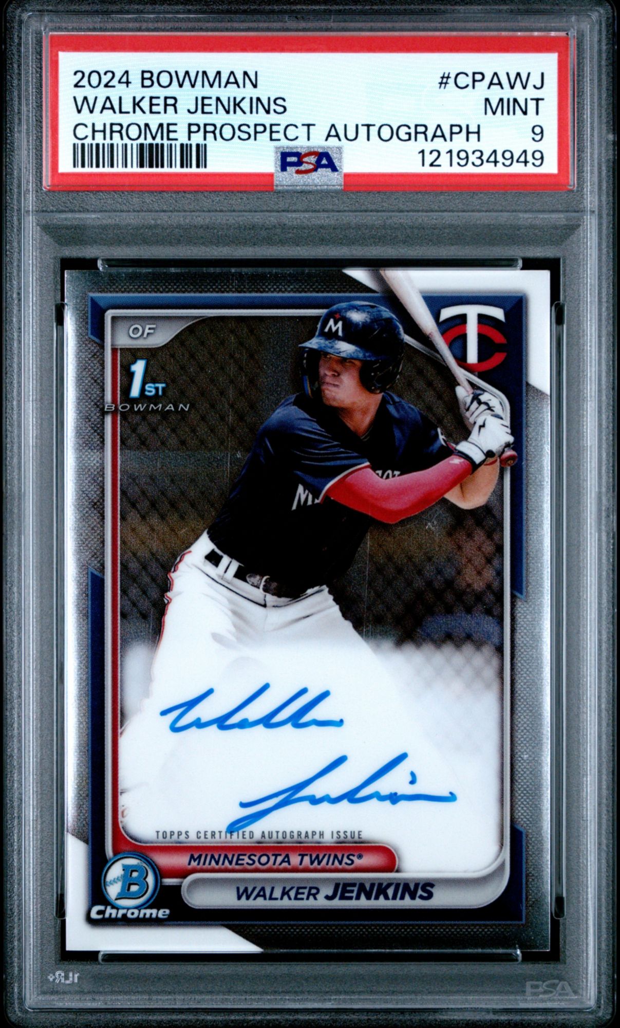 2024 Bowman Chrome Prospect Autographs CPAWJ Walker Jenkins PSA 9