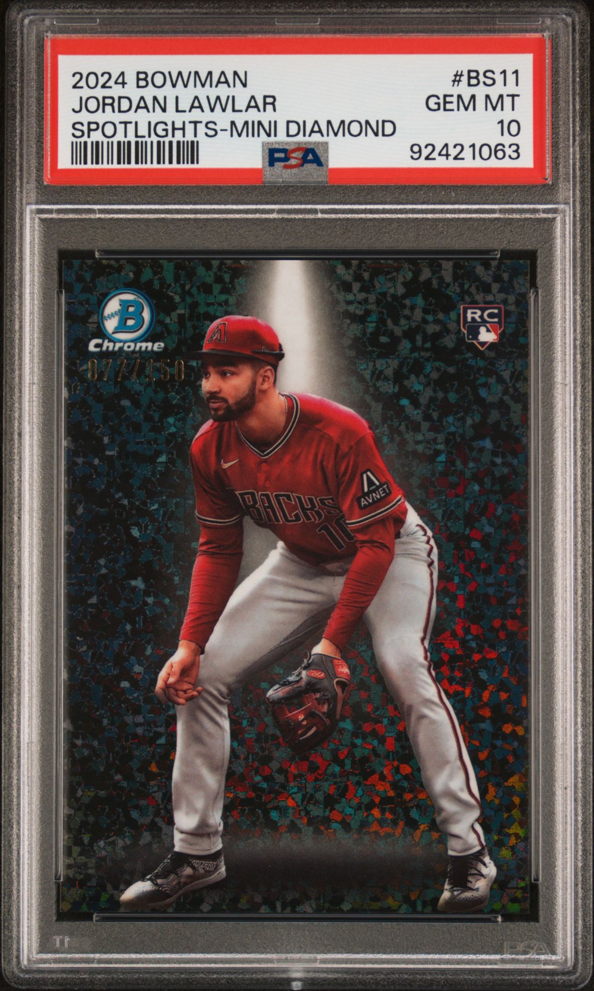 2024 Bowman Bowman Spotlights BS11 Jordan Lawlar Mini Diamond Refractor PSA 10