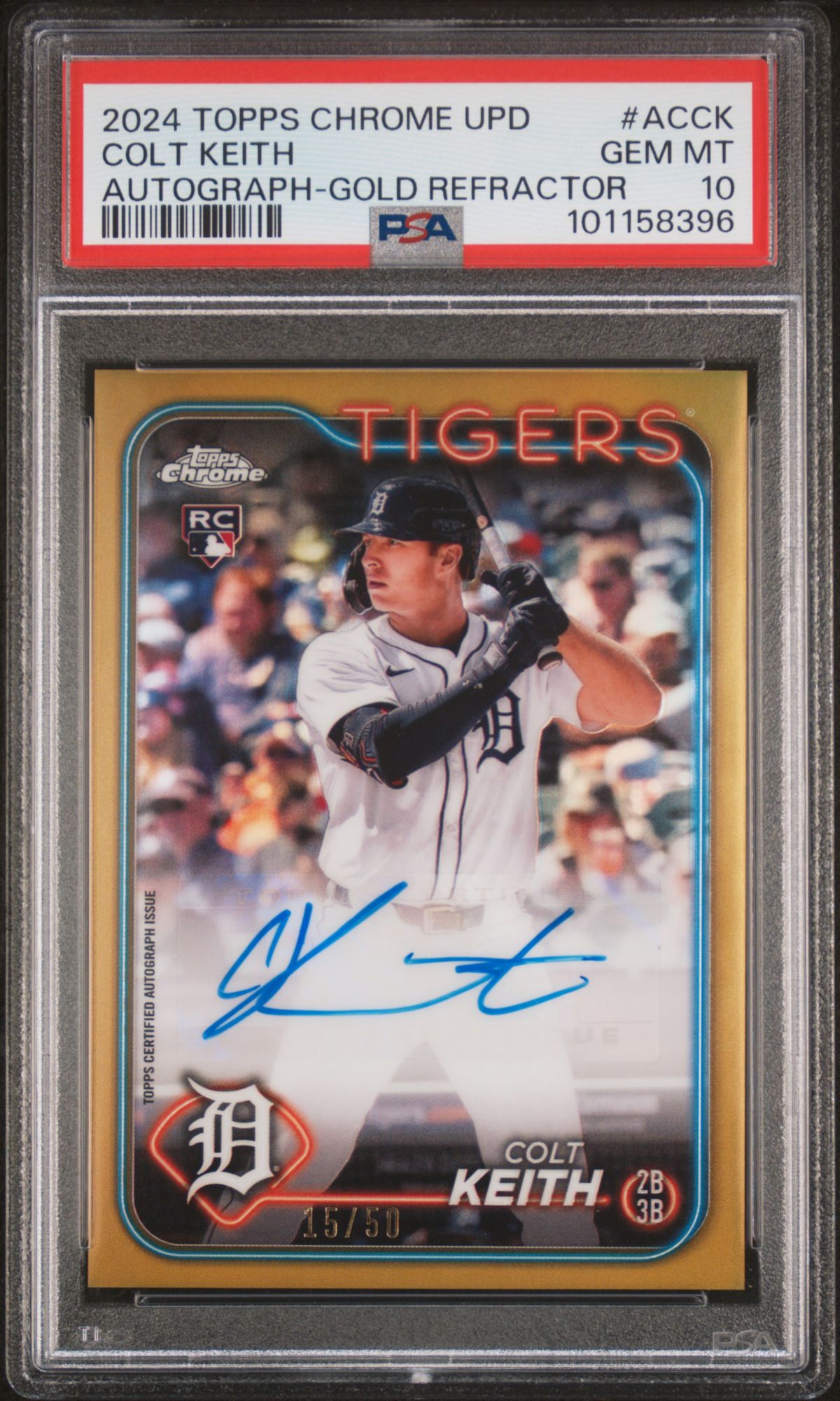 2024 Topps Chrome Update Chrome Baseball Update Series Autographs ACCK Colt Keith Gold Refractor PSA 10