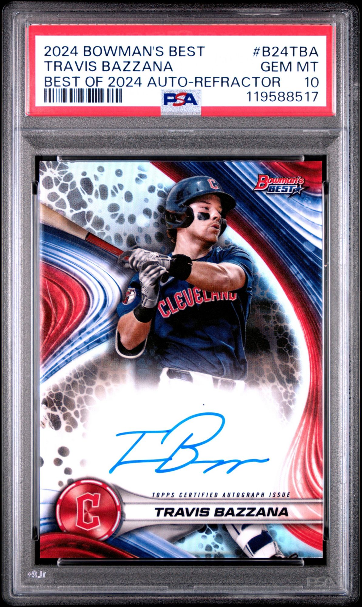 2024 Bowman's Best Best Of 2024 Autographs B24TBA Travis Bazzana Refractor PSA 10