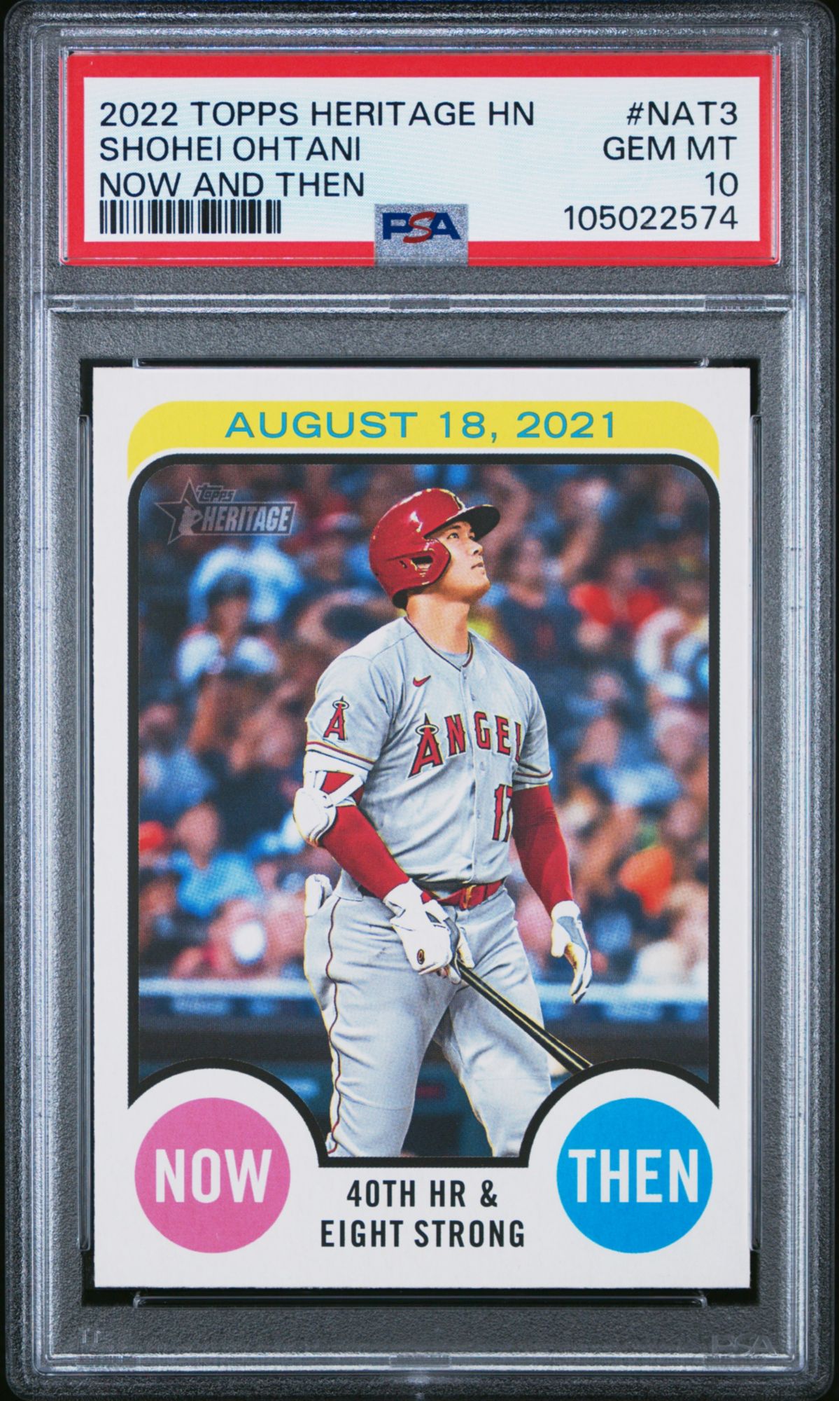 2022 Topps Heritage Now And Then NAT3 Shohei Ohtani PSA 10