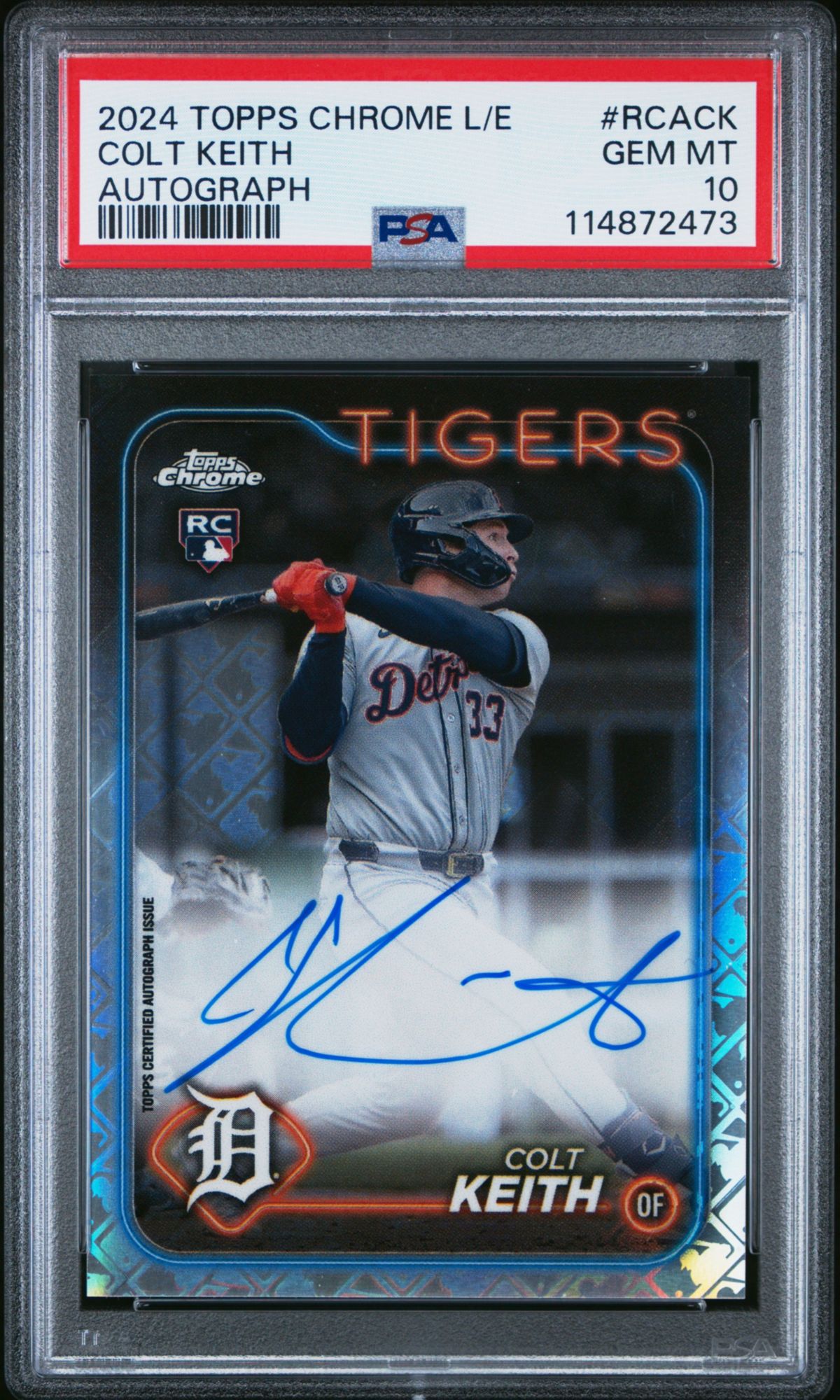 2024 Topps Chrome Logofractor Edition MLB Refractor Chrome Autographs RCACK Colt Keith PSA 10