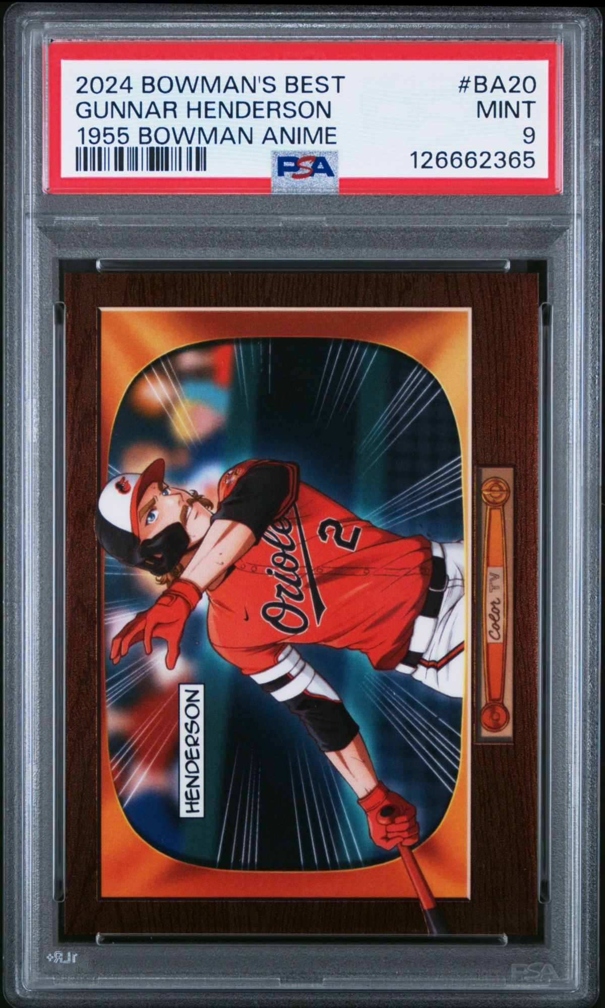 2024 Bowman's Best 1955 Bowman Anime BA20 Gunnar Henderson PSA 9