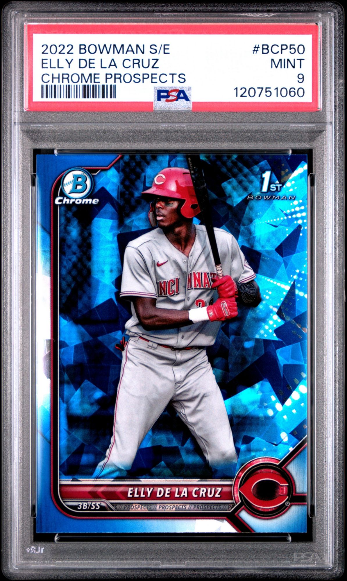 2022 Bowman Sapphire Edition Chrome Prospects BCP50 Elly De La Cruz PSA 9