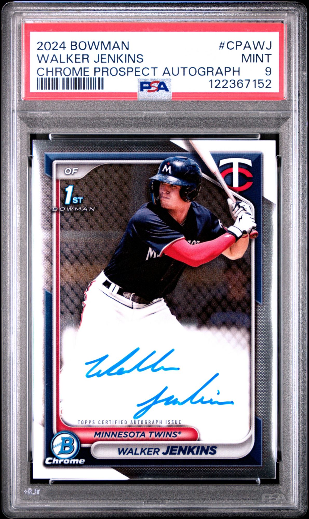 2024 Bowman Chrome Prospect Autographs CPAWJ Walker Jenkins PSA 9