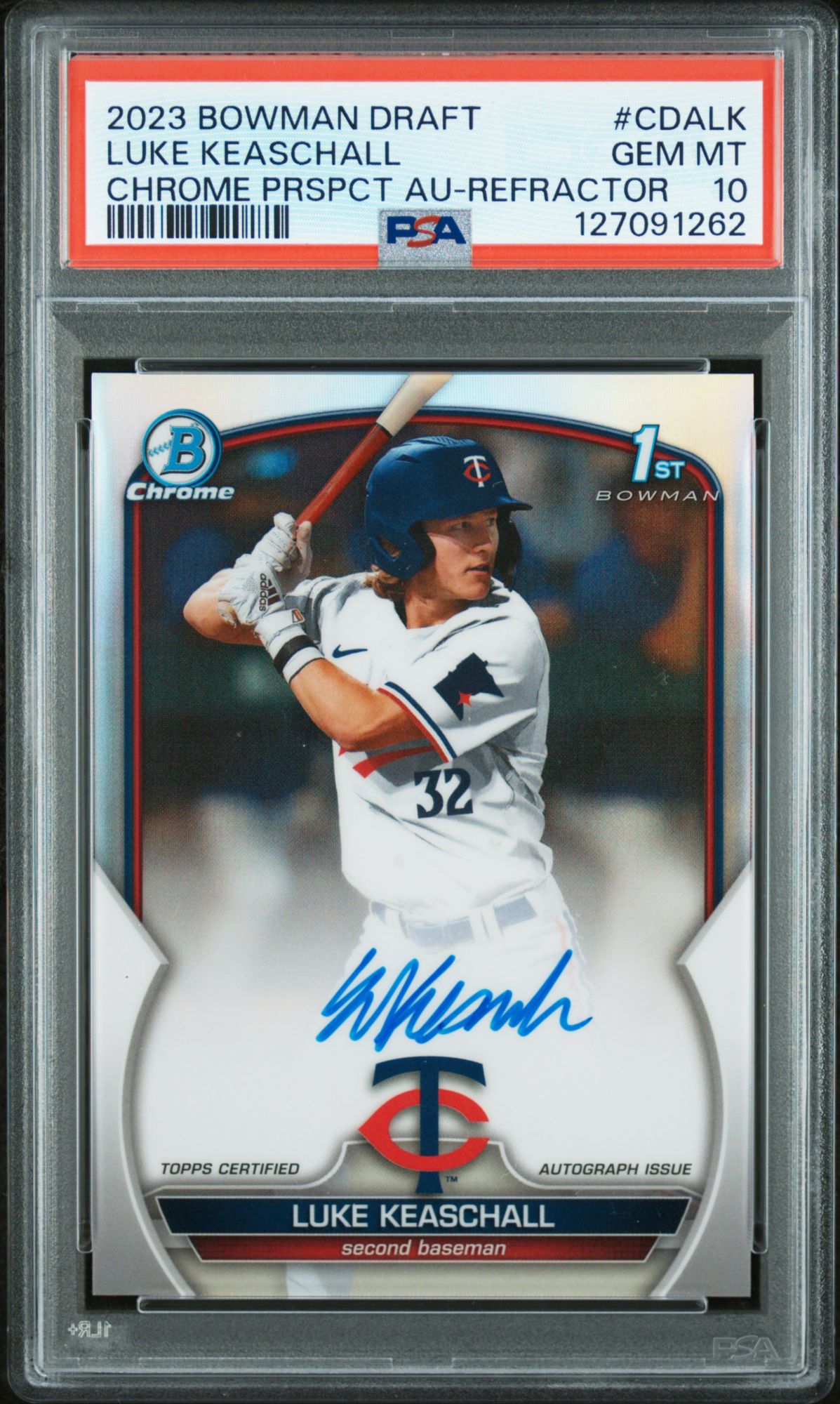 2023 Bowman Draft Chrome Prospect Autograph CDALK Luke Keaschall Refractor PSA 10