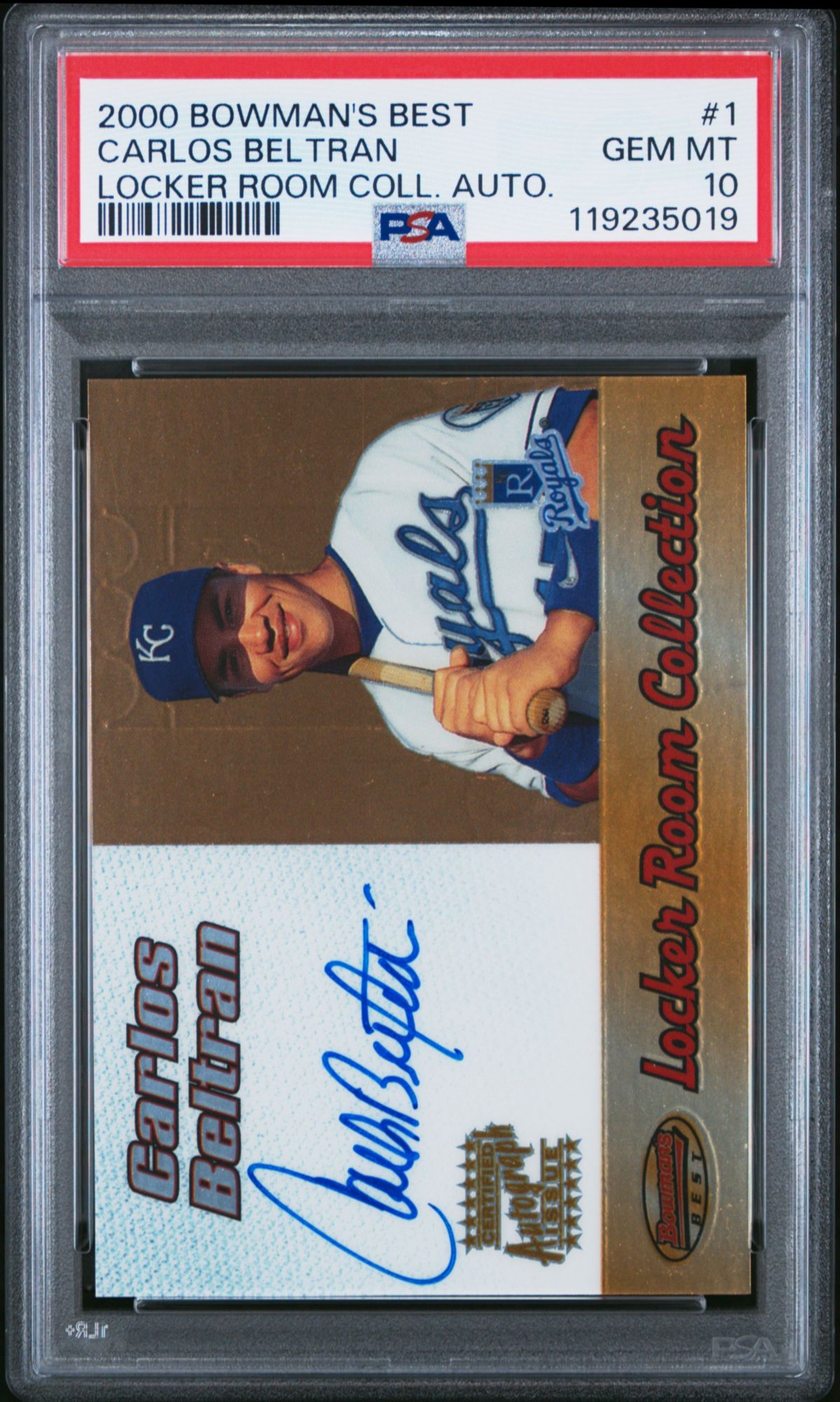 2000 Bowman's Best Locker Room Collection Autograph 1 Carlos Beltran PSA 10