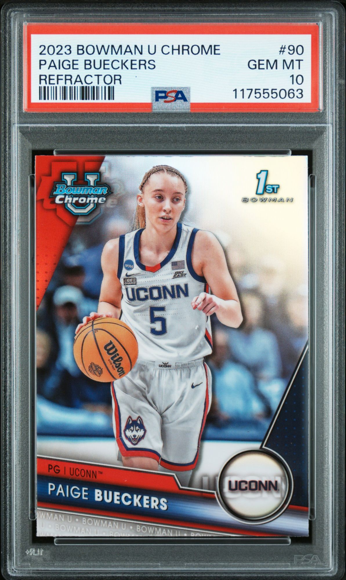 2023 Bowman University Chrome 90 Paige Bueckers Refractor PSA 10