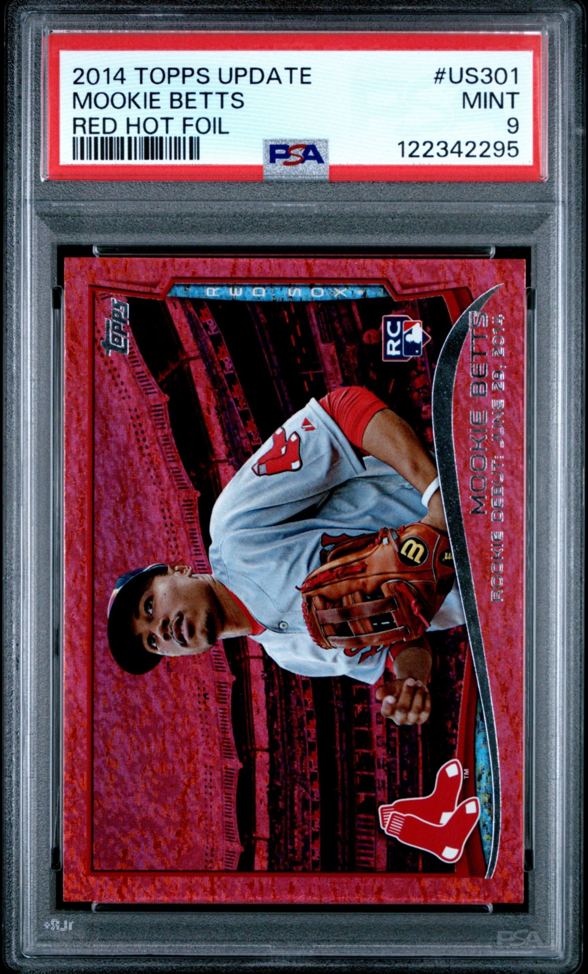 2014 Topps Update US301 Mookie Betts Red Hot Foil PSA 9
