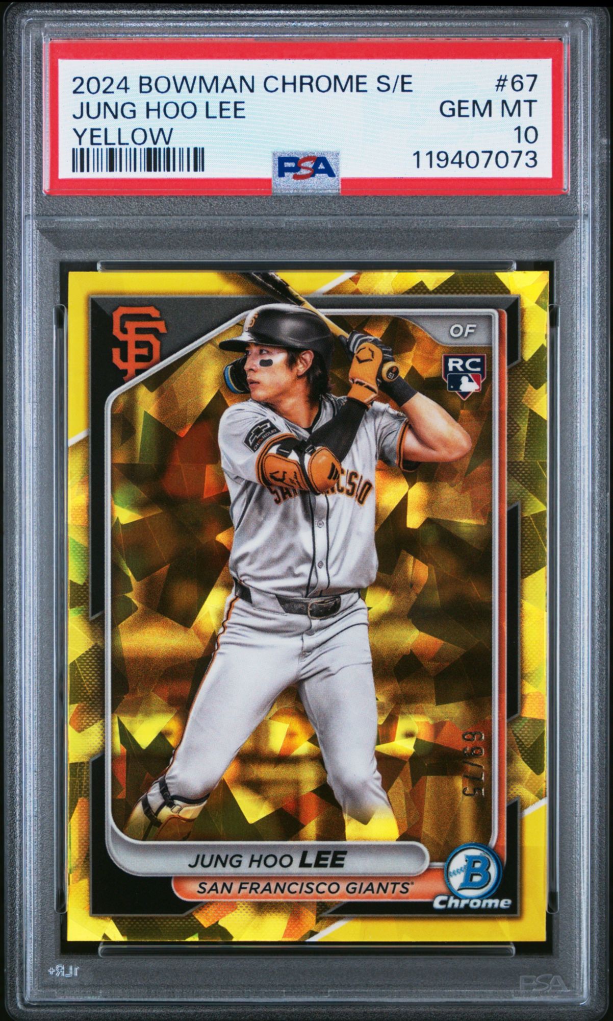 2024 Bowman Chrome Sapphire Edition 67 Jung Hoo Lee Yellow PSA 10