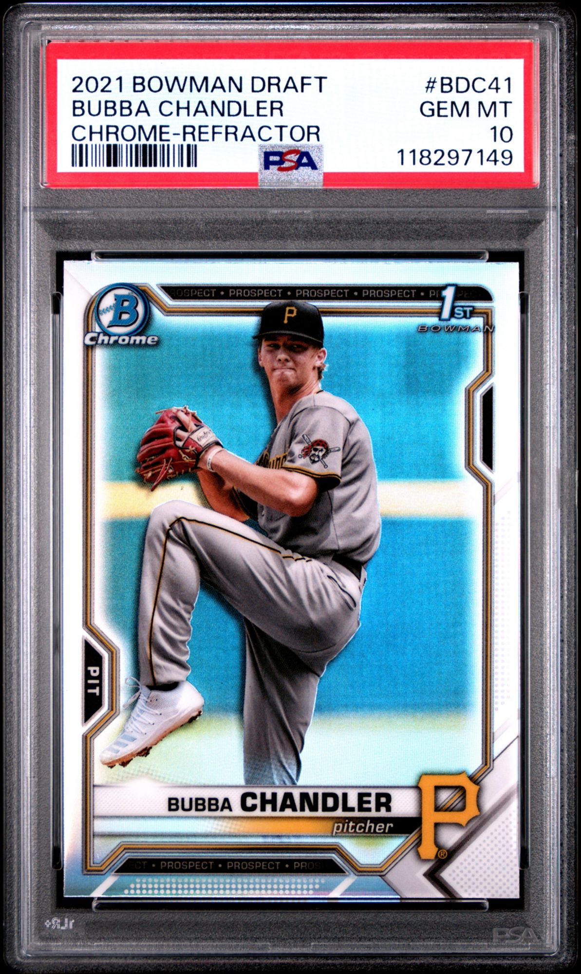 2021 Bowman Draft BDC41 Bubba Chandler Chrome-Refractor PSA 10