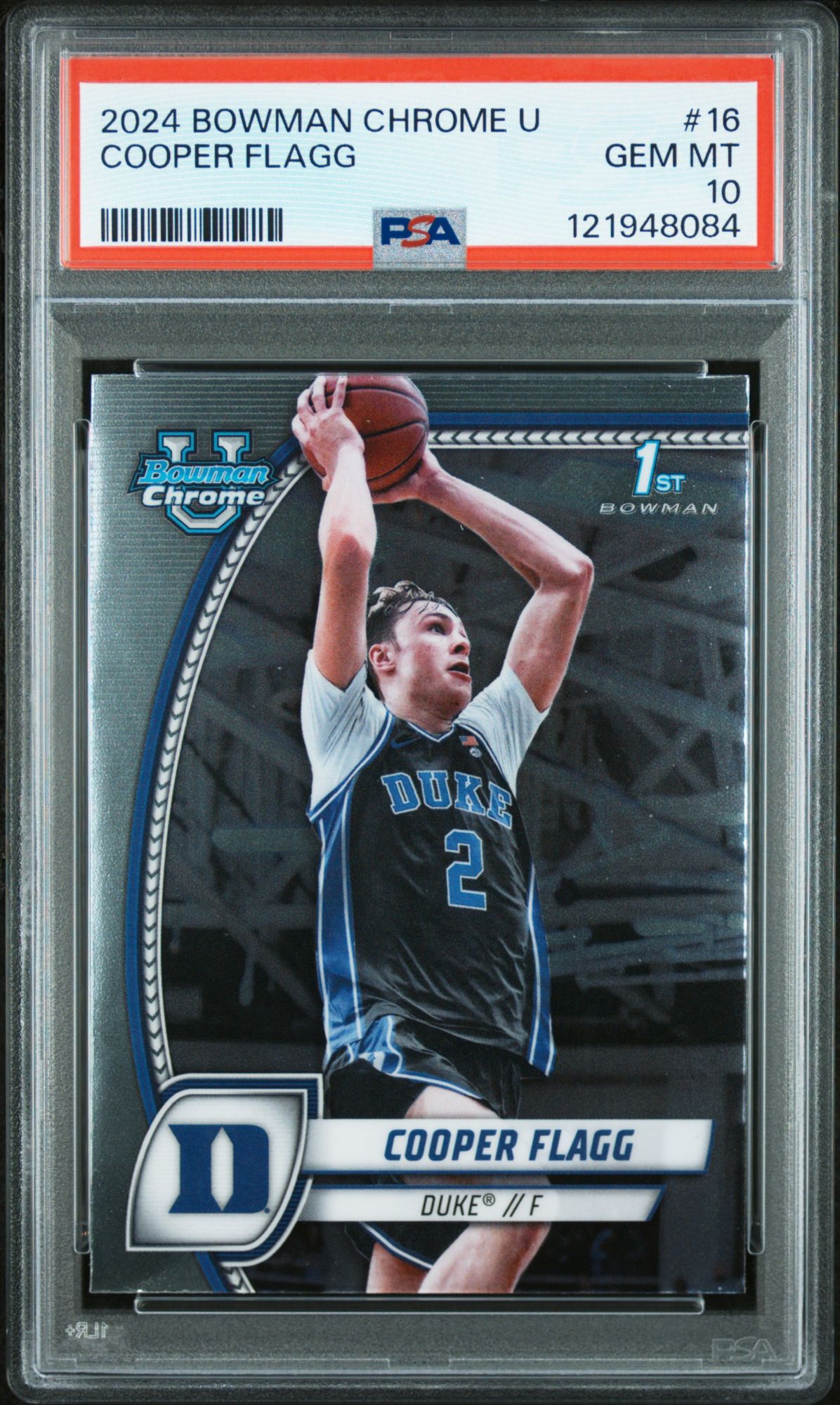 2024 Bowman Chrome University 16 Cooper Flagg PSA 10