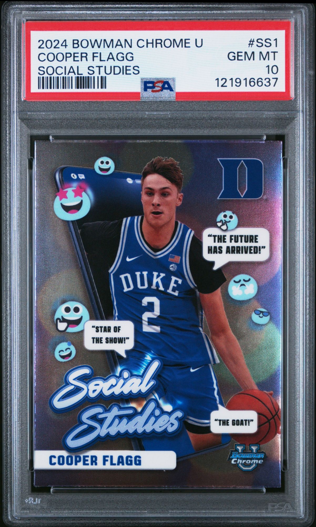 2024 Bowman Chrome University Social Studies Ss1 Cooper Flagg PSA 10