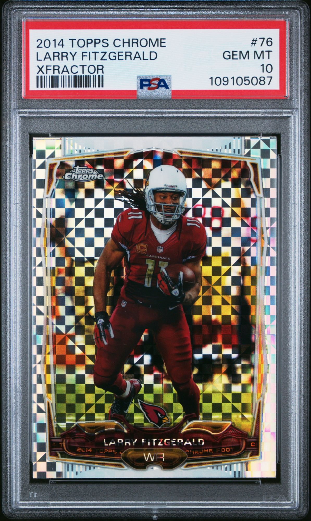 2014 Topps Chrome 76 Larry Fitzgerald Xfractor PSA 10