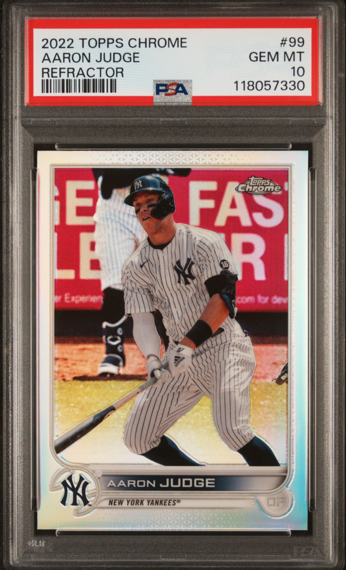 2022 Topps Chrome 99 Aaron Judge Refractor PSA 10