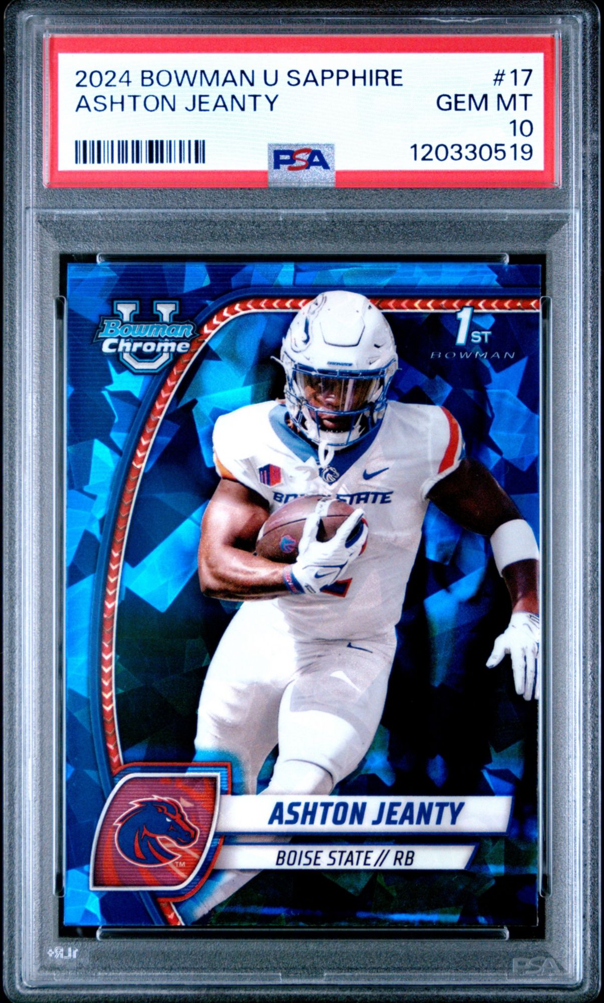 2024 Bowman University Chrome Sapphire 17 Ashton Jeanty PSA 10