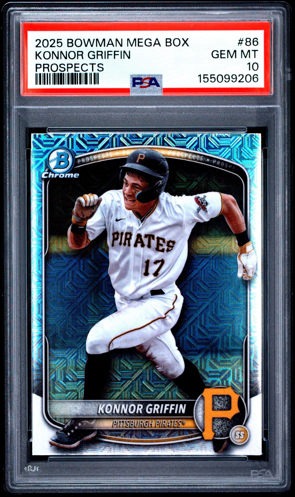 2025 Bowman Mega Box Chrome Prospects 86 Konnor Griffin PSA 10