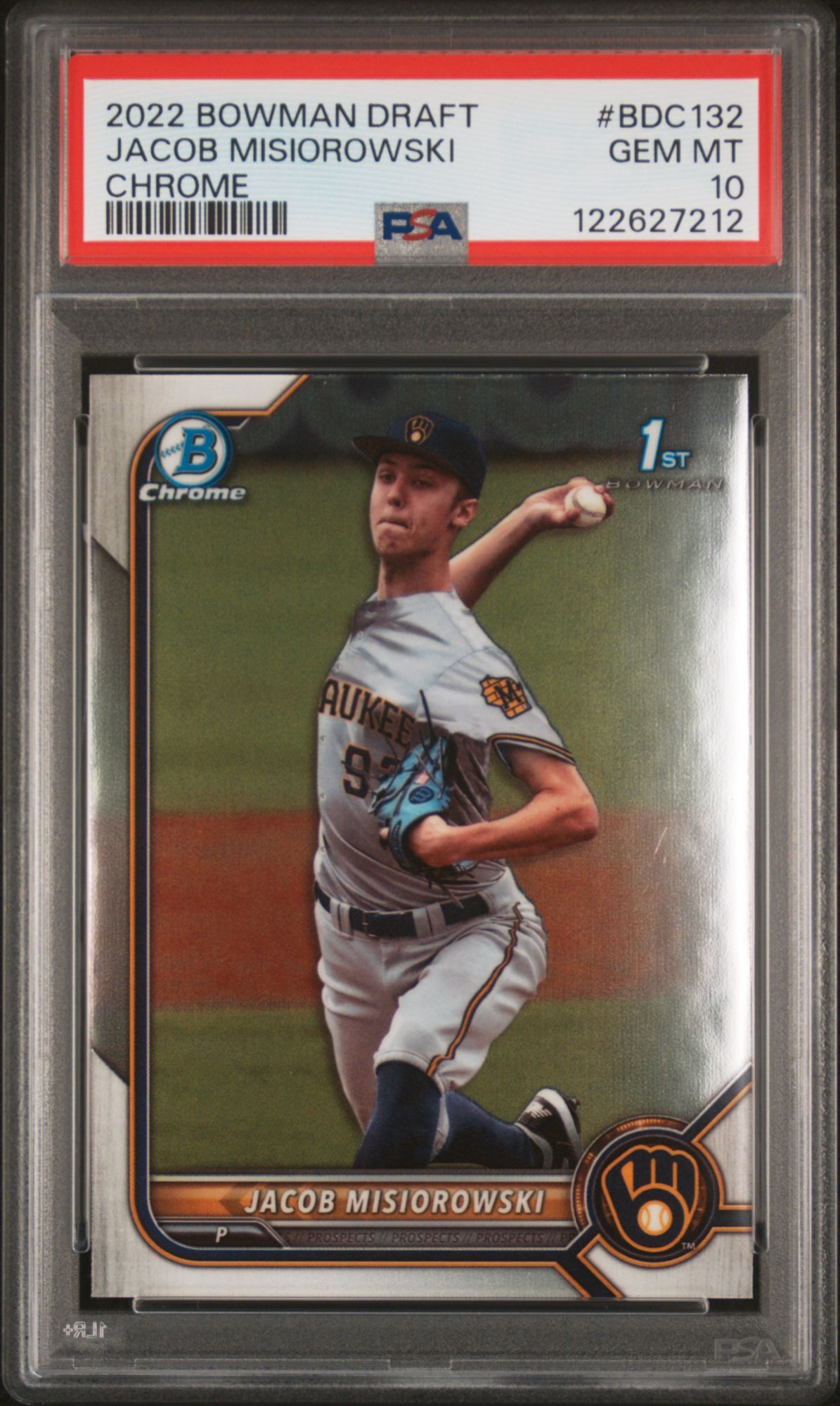 2022 Bowman Draft Bdc132 Jacob Misiorowski Chrome PSA 10