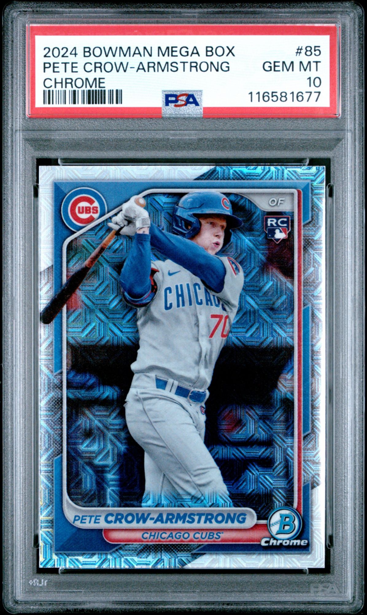 2024 Bowman Mega Box Chrome 85 Pete Crow-Armstrong PSA 10