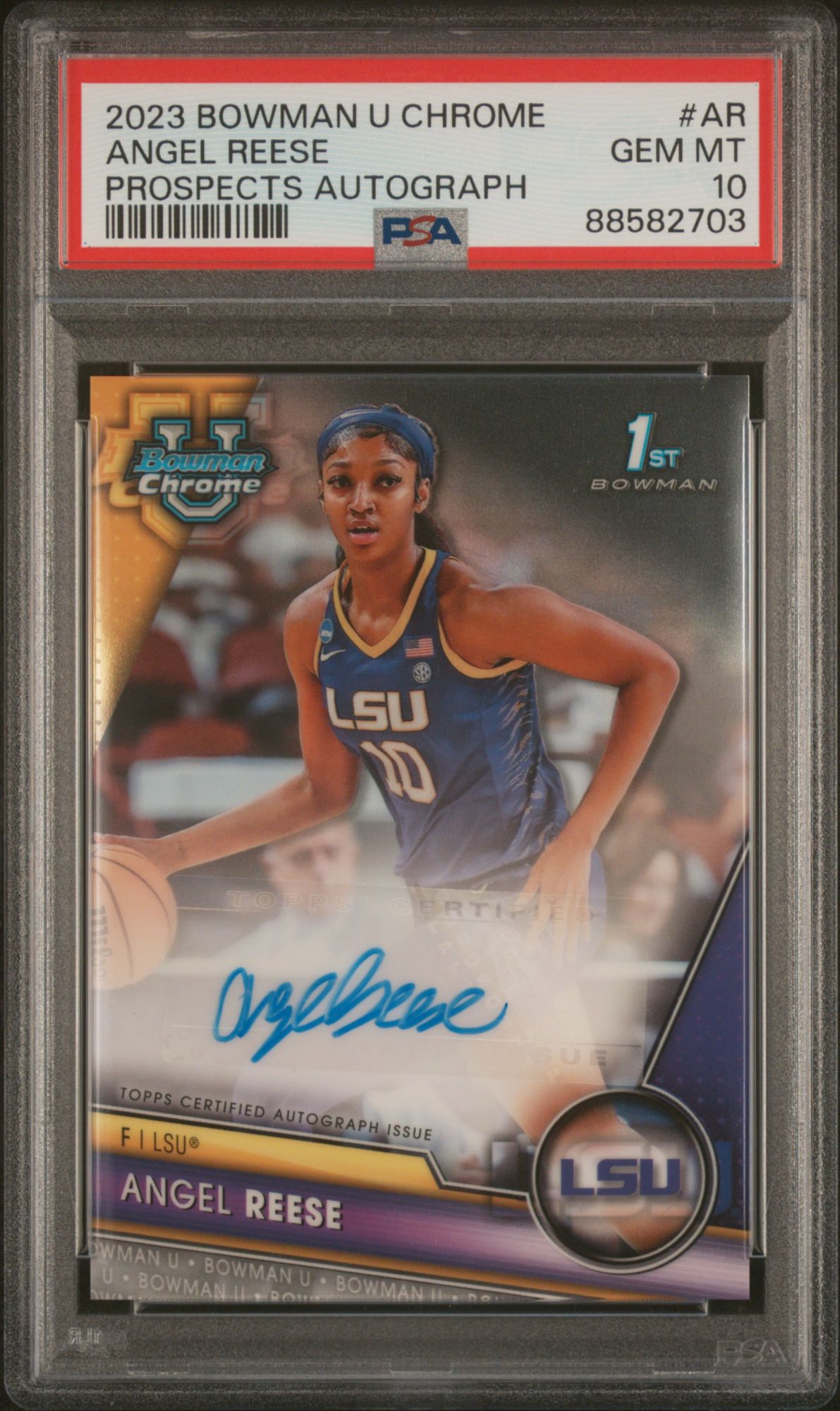 2023 Bowman University Chrome Bowman Chrome Prospects Autographs Ar Angel Reese PSA 10