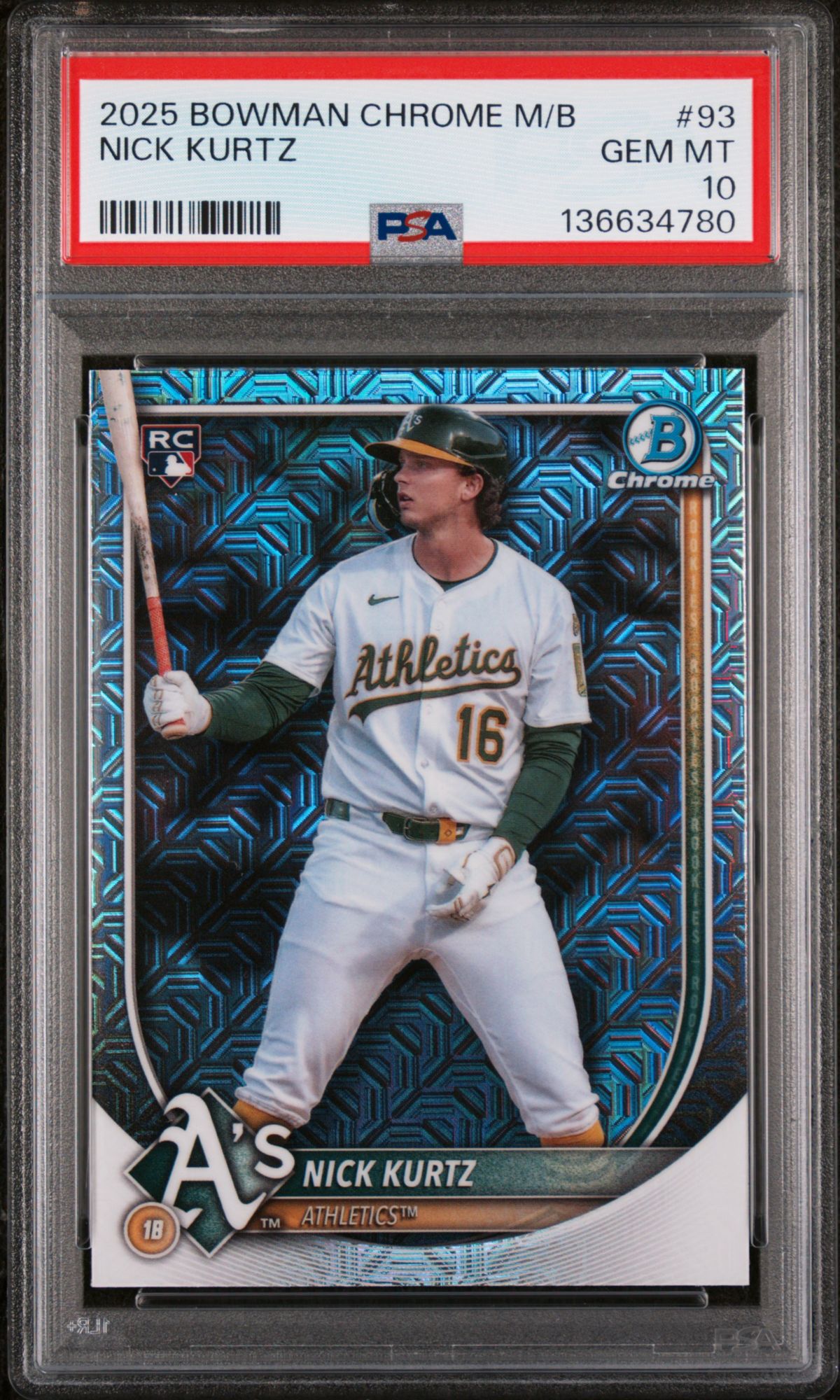2025 Bowman Chrome Mega Box 93 Nick Kurtz PSA 10