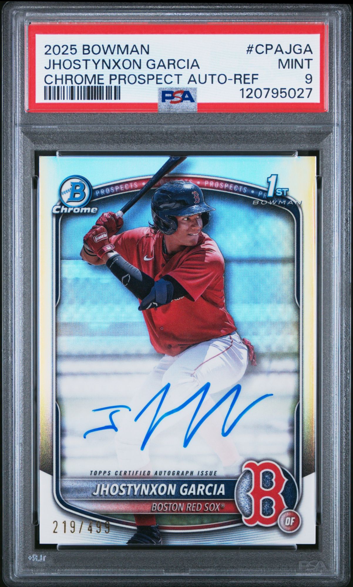 2025 Bowman Chrome Prospect Autographs CPAJGA Jhostynxon Garcia PSA 10