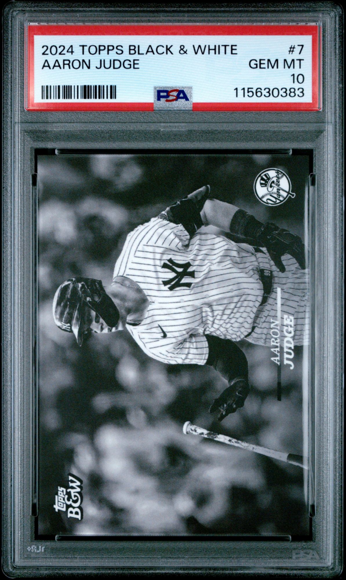 2024 Topps Black And White 7 Aaron Judge PSA 10