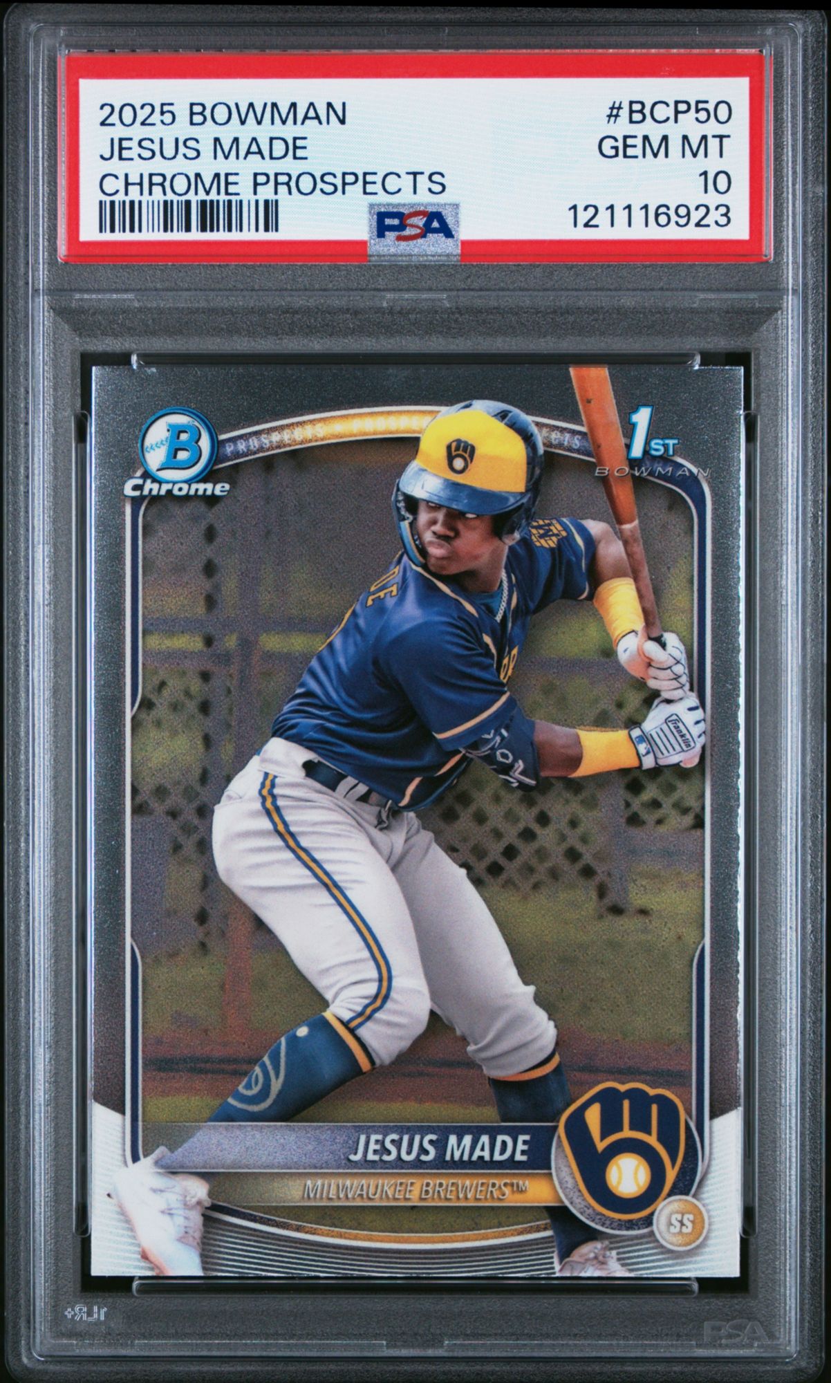 2025 Bowman Chrome Prospects BCP50 Jesus Made PSA 10