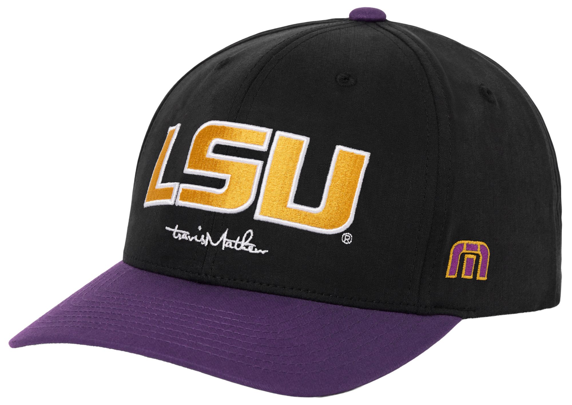 TravisMathew Adult LSU Tigers Black and Purple Gameday Glory Adjustable Hat