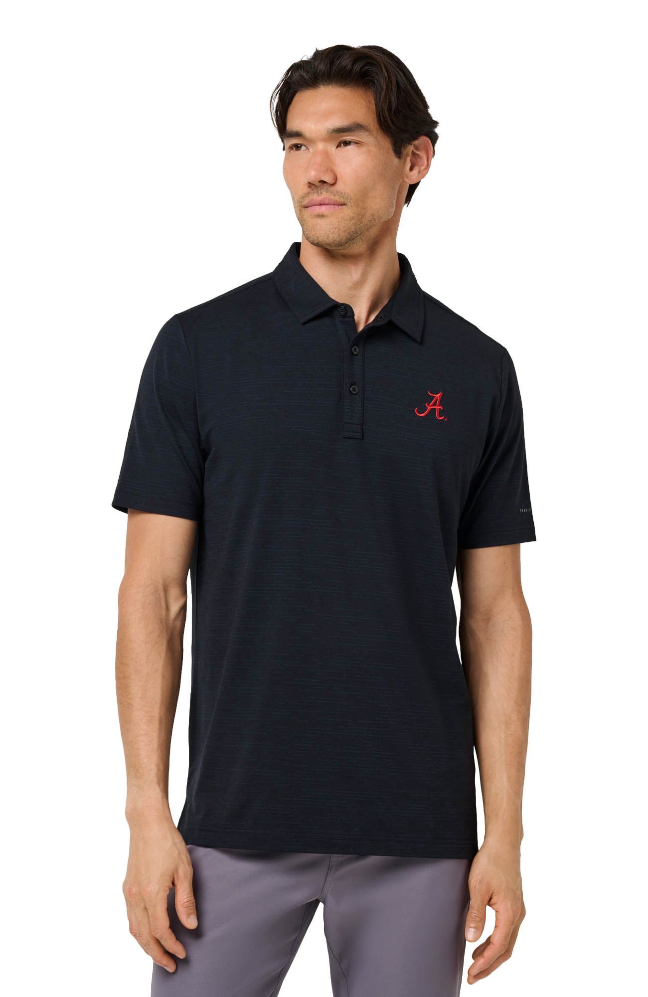 TravisMathew Men's Alabama Crimson Tide Black Halftime Show Heater Polo