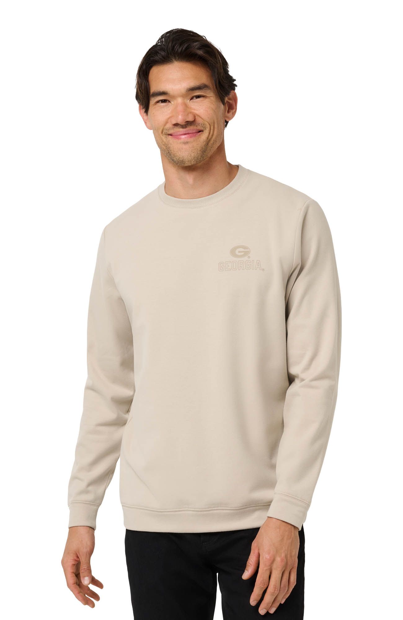 TravisMathew Men's Georgia Bulldogs Campus Hero Crewneck Sweatshirt