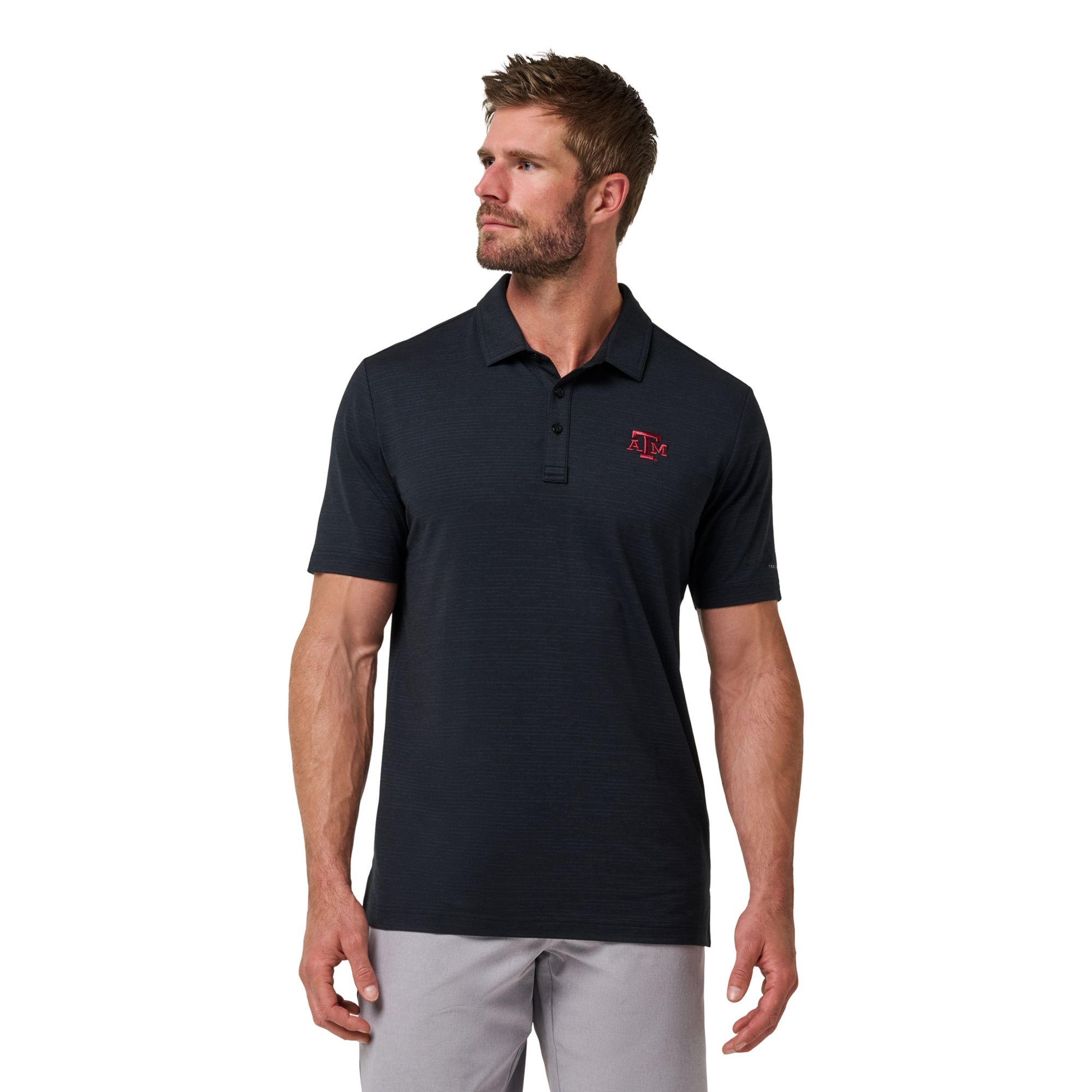 TravisMathew Men's Texas A&M Aggies Black Halftime Show Heater Polo