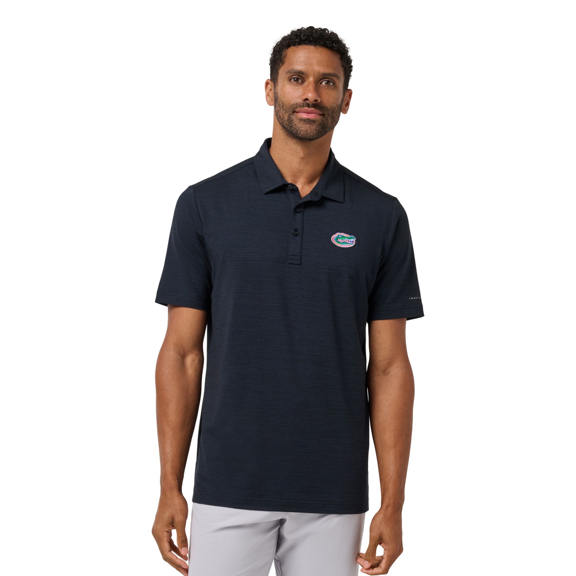 TravisMathew Men's Florida Gators Black Halftime Show Heater Polo