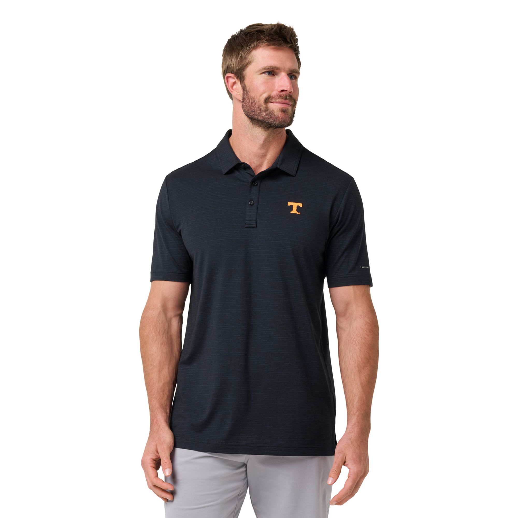 TravisMathew Men's Tennessee Volunteers Black Halftime Show Heater Polo