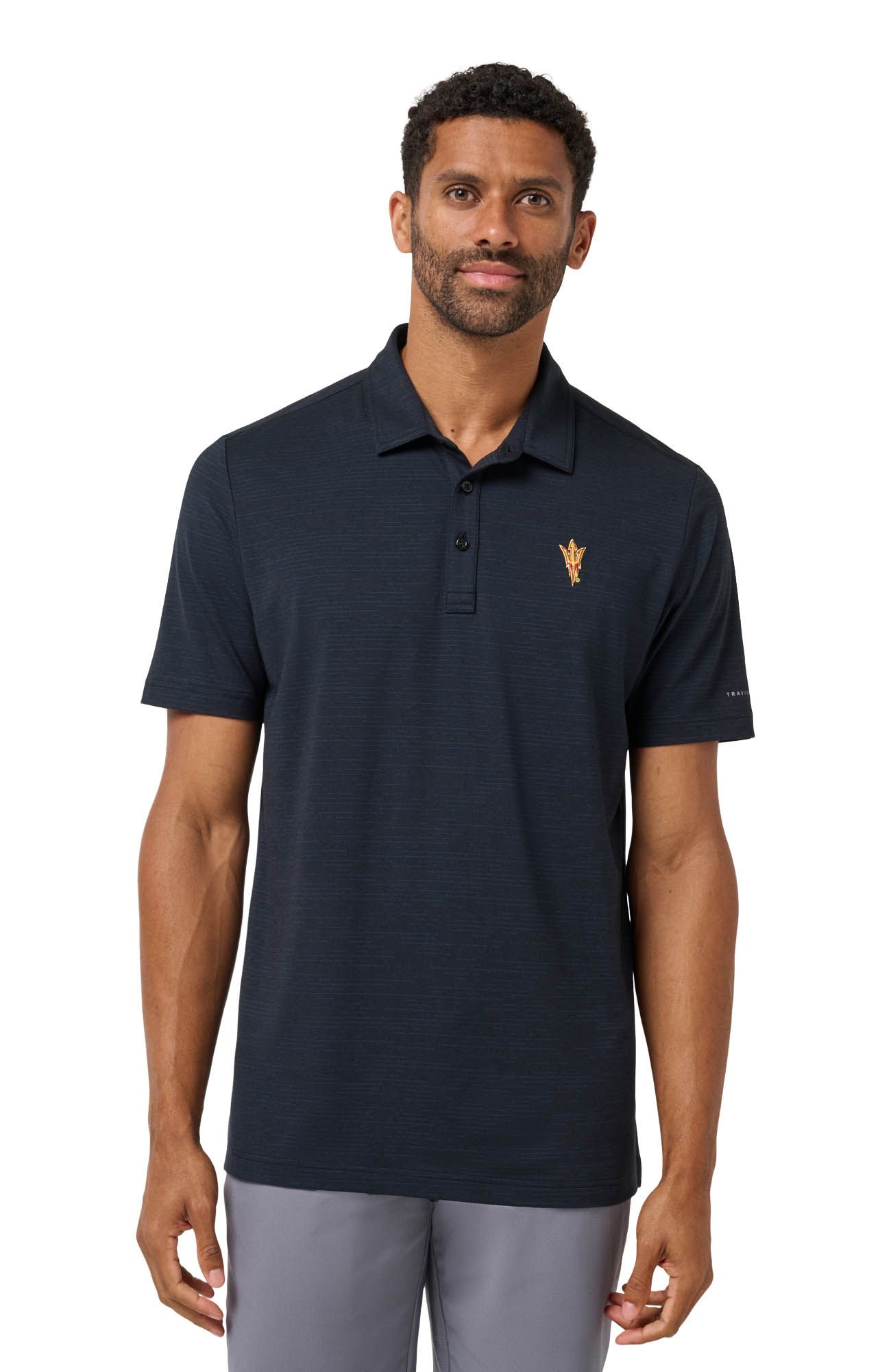 TravisMathew Men's Arizona State Sun Devils Black Halftime Show Heater Polo
