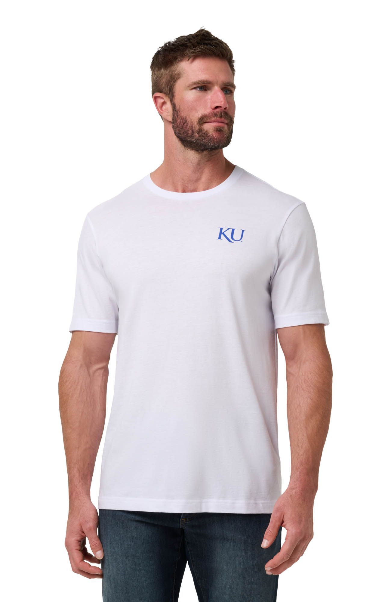 TravisMathew Men's Kansas Jayhawks White Student Section T-Shirt