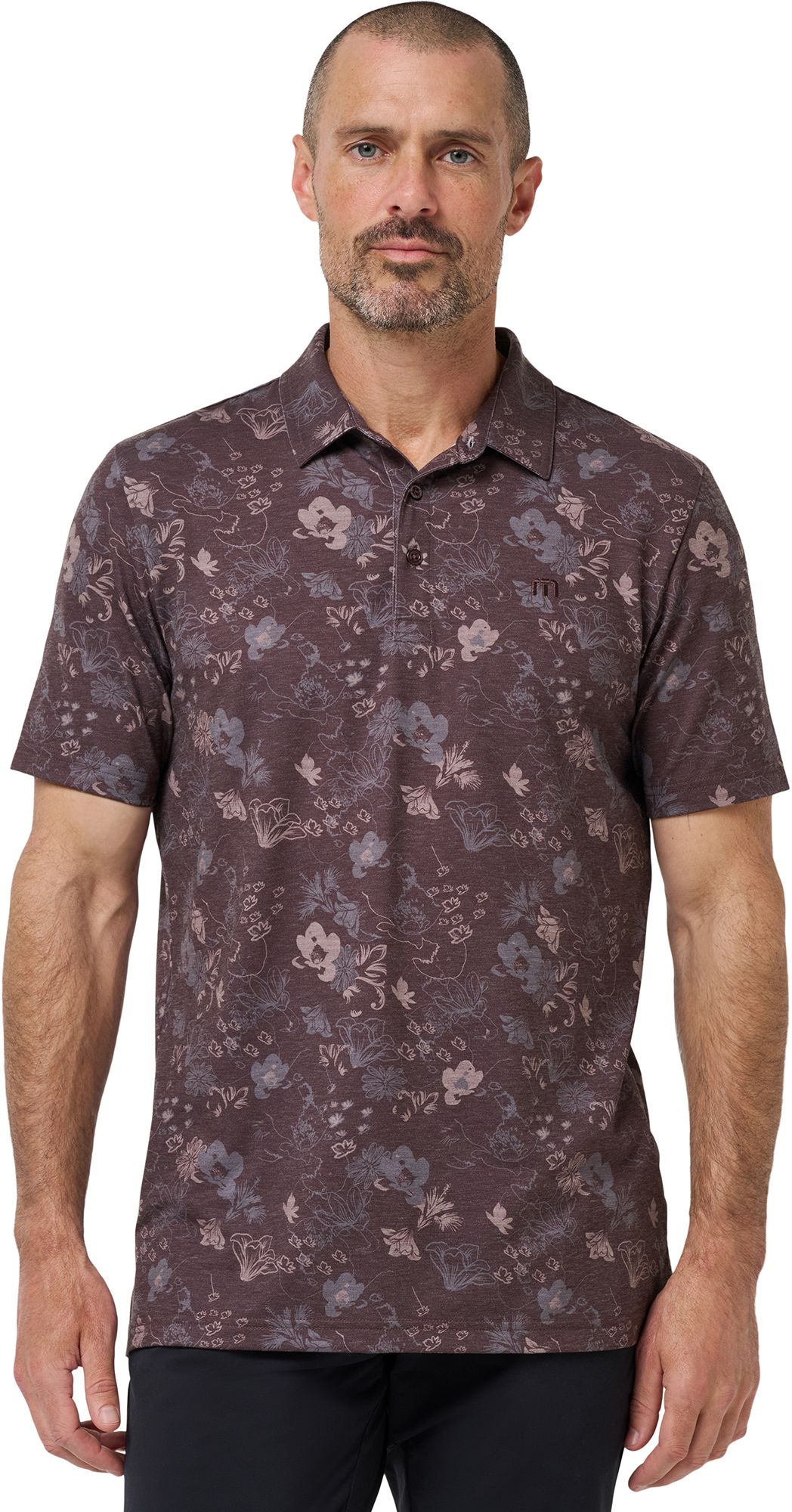 TravisMathew Men's Featherweight Canopy Golf Polo, Medium, Raisin Purple