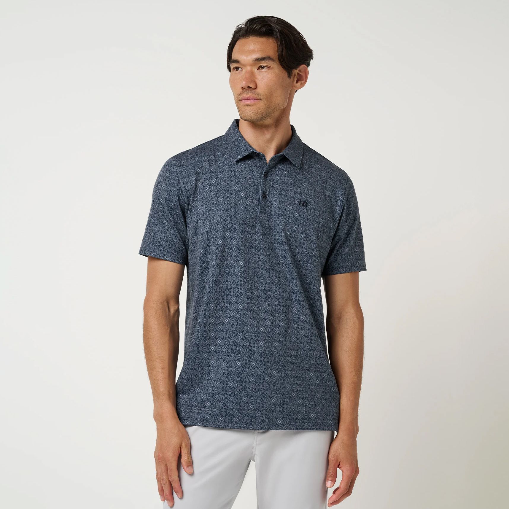 TravisMathew Men's Featherweight Trophy Ready Polo, Large, Total Eclipse Blue