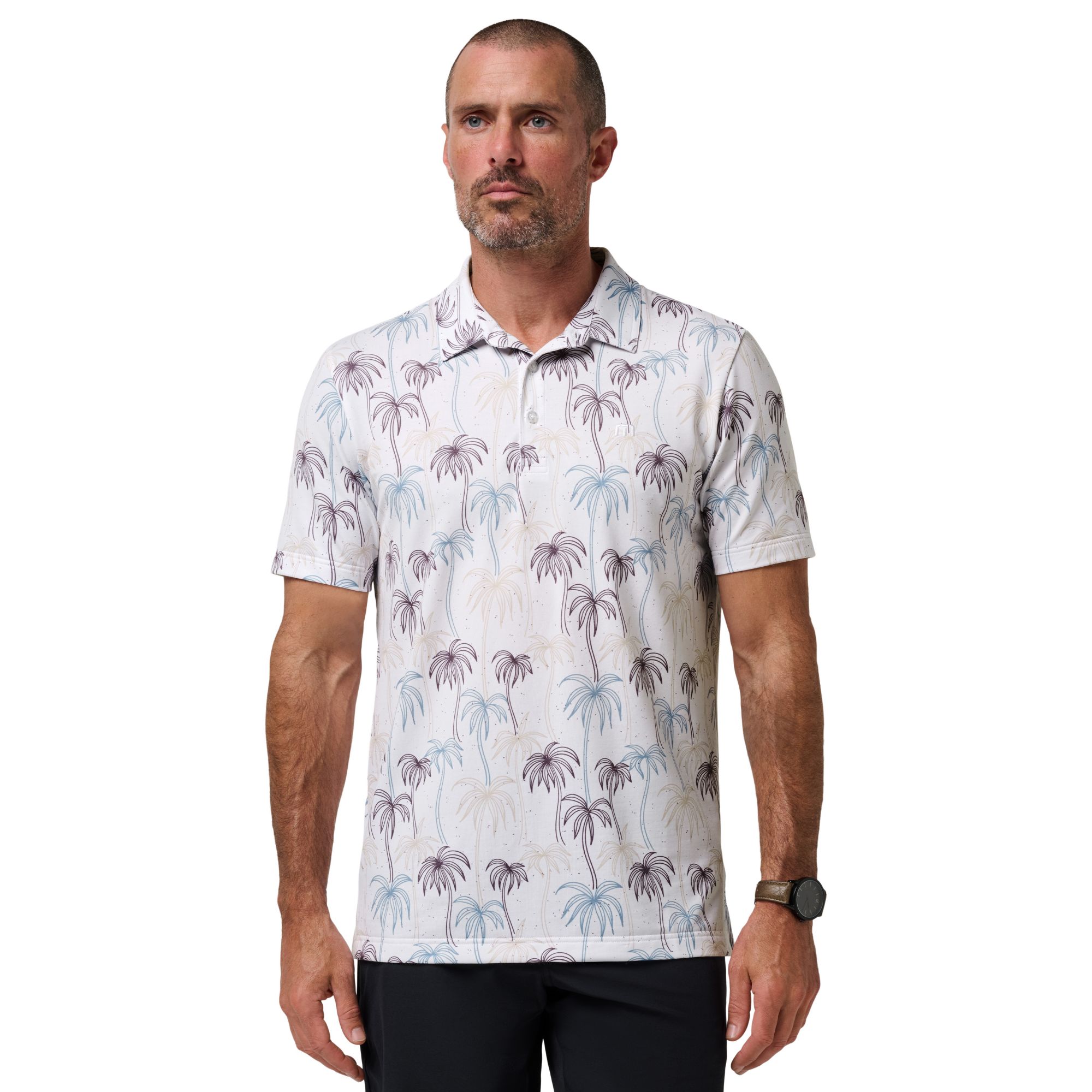 TravisMathew Men's Featherweight Palms Golf Polo