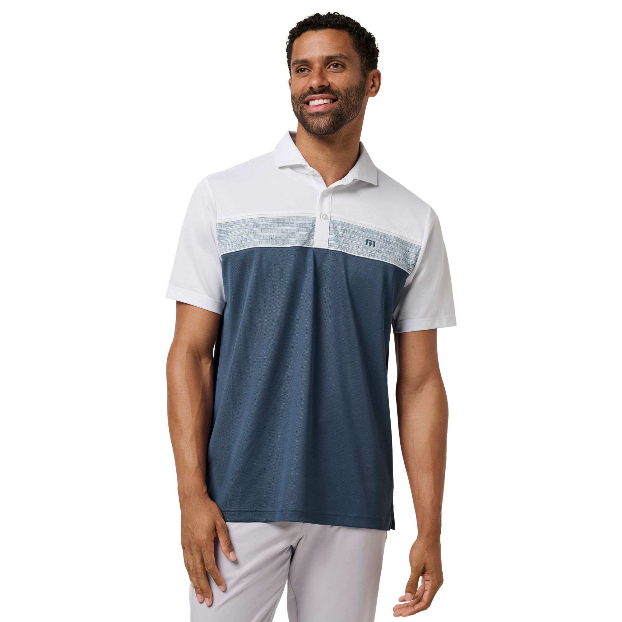 TravisMathew Men's Good Good Color Block Golf Polo
