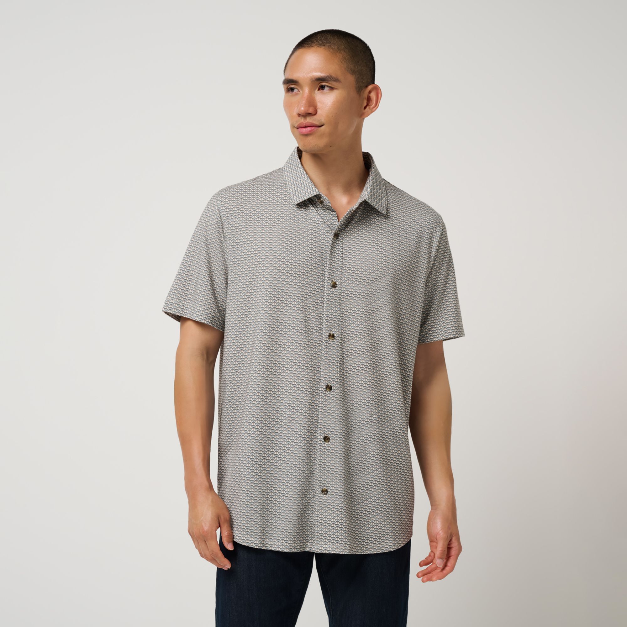 TravisMathew X Liberty London Men's Comfortknit Wood Flower Golf Button-Up Shirt