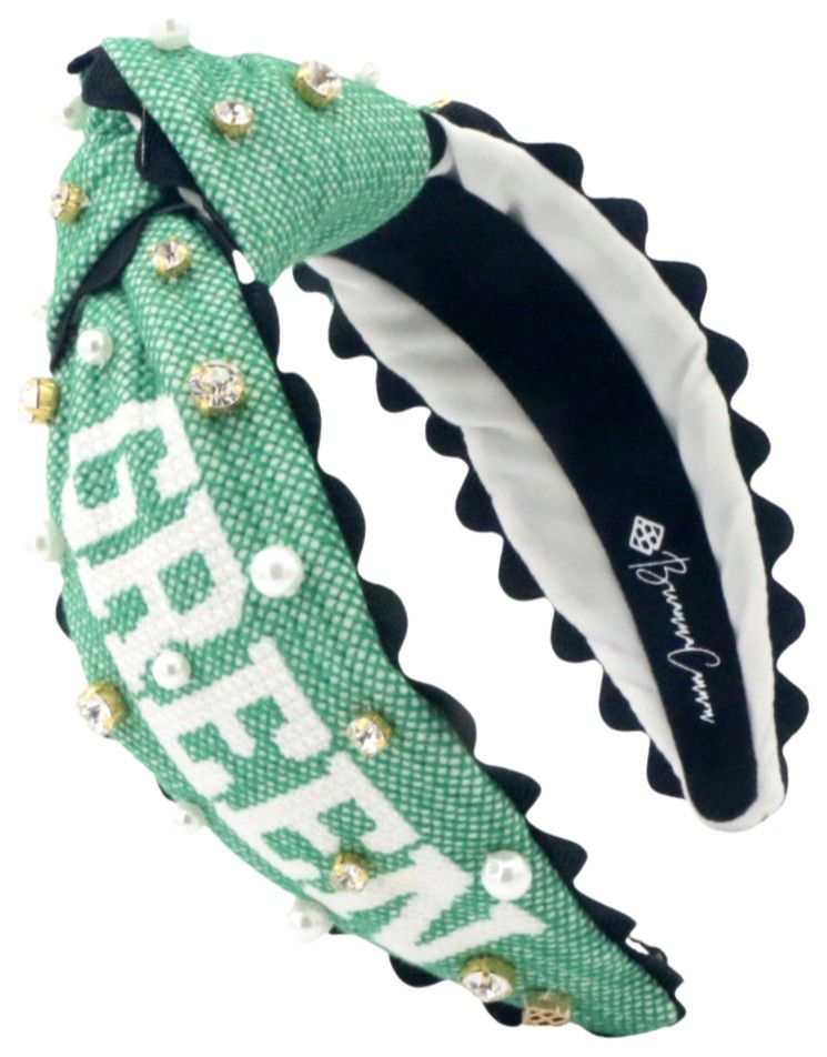 Brianna Cannon Women's North Texas Mean Green Cross Stitch Headband