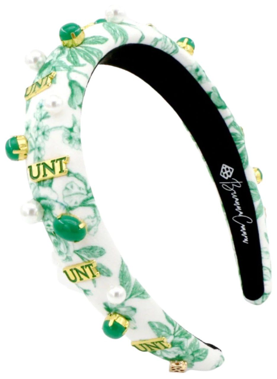 Brianna Cannon Women's North Texas Mean Green Floral Toile Headband